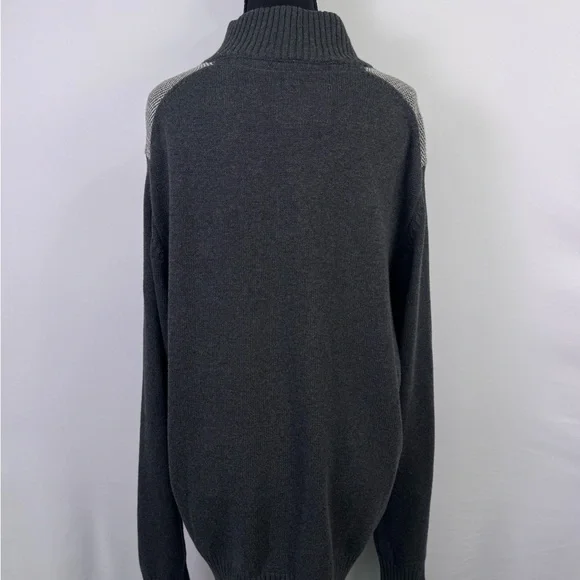Original Weatherproof Vintage Men's Charcoal and White Zip Up Sweater Medium - Picture 4 of 8